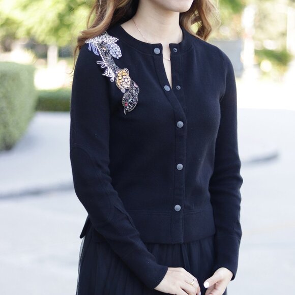 Zadig & Voltaire Sweaters - NWT - Zadig & Voltaire Puky Cows Snake Beads Cardigan BLACK✨